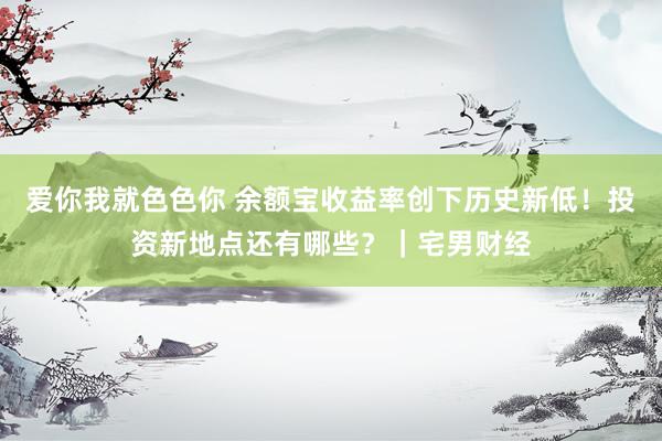 爱你我就色色你 余额宝收益率创下历史新低！投资新地点还有哪些？｜宅男财经