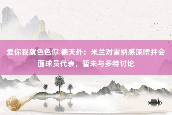 爱你我就色色你 德天外：米兰对雷纳感深嗜并会面球员代表，暂未与多特讨论