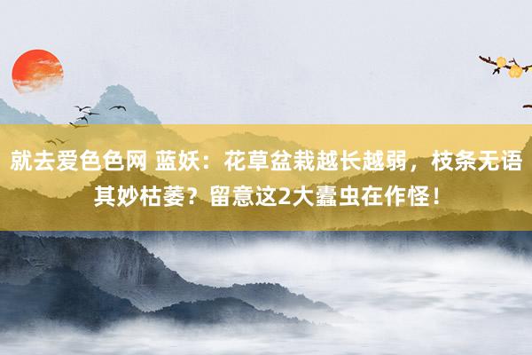 就去爱色色网 蓝妖：花草盆栽越长越弱，枝条无语其妙枯萎？留意这2大蠹虫在作怪！