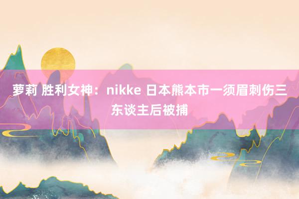 萝莉 胜利女神：nikke 日本熊本市一须眉刺伤三东谈主后被捕