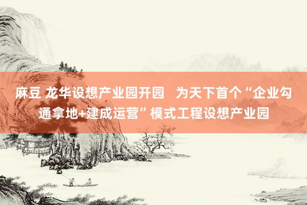 麻豆 龙华设想产业园开园   为天下首个“企业勾通拿地+建成运营”模式工程设想产业园