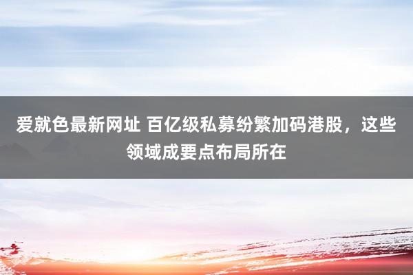 爱就色最新网址 百亿级私募纷繁加码港股，这些领域成要点布局所在