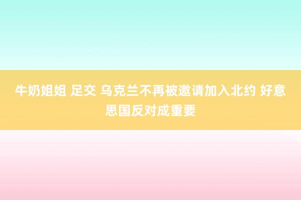 牛奶姐姐 足交 乌克兰不再被邀请加入北约 好意思国反对成重要