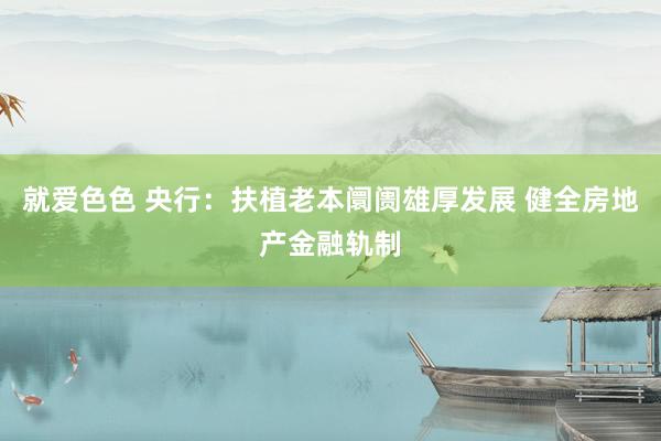 就爱色色 央行：扶植老本阛阓雄厚发展 健全房地产金融轨制