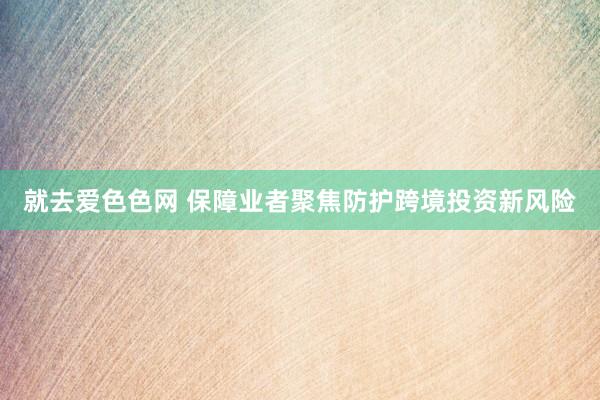 就去爱色色网 保障业者聚焦防护跨境投资新风险