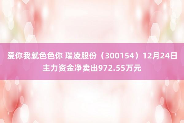 爱你我就色色你 瑞凌股份（300154）12月24日主力资金净卖出972.55万元