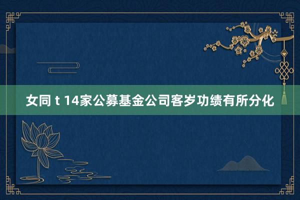 女同 t 14家公募基金公司客岁功绩有所分化