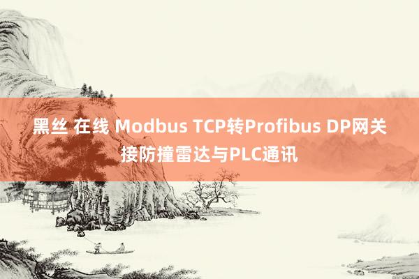 黑丝 在线 Modbus TCP转Profibus DP网关接防撞雷达与PLC通讯
