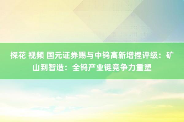 探花 视频 国元证券赐与中钨高新增捏评级：矿山到智造：全钨产业链竞争力重塑