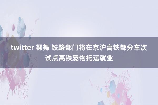 twitter 裸舞 铁路部门将在京沪高铁部分车次试点高铁宠物托运就业