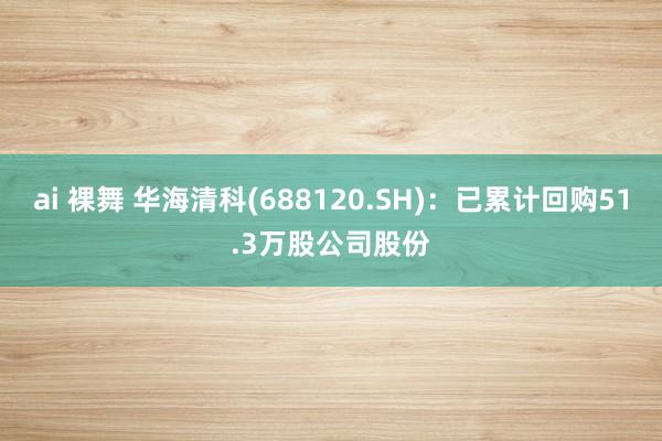 ai 裸舞 华海清科(688120.SH)：已累计回购51.3万股公司股份