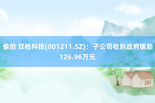 偷拍 双枪科技(001211.SZ)：子公司收到政府缓助126.96万元