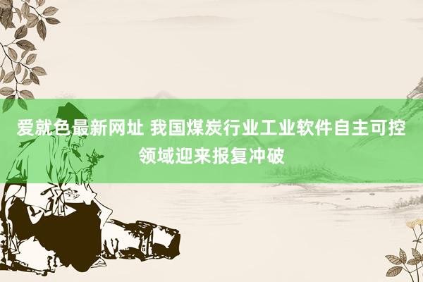 爱就色最新网址 我国煤炭行业工业软件自主可控领域迎来报复冲破