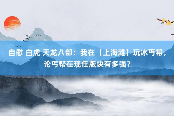 自慰 白虎 天龙八部：我在【上海滩】玩冰丐帮，论丐帮在现任版块有多强？
