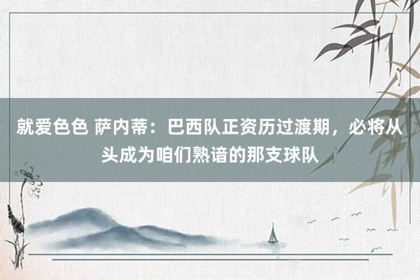 就爱色色 萨内蒂：巴西队正资历过渡期，必将从头成为咱们熟谙的那支球队