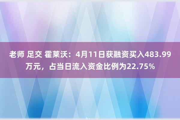 老师 足交 霍莱沃：4月11日获融资买入483.99万元，占当日流入资金比例为22.75%