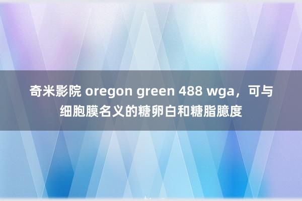 奇米影院 oregon green 488 wga，可与细胞膜名义的糖卵白和糖脂臆度