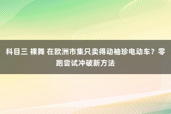 科目三 裸舞 在欧洲市集只卖得动袖珍电动车？零跑尝试冲破新方法
