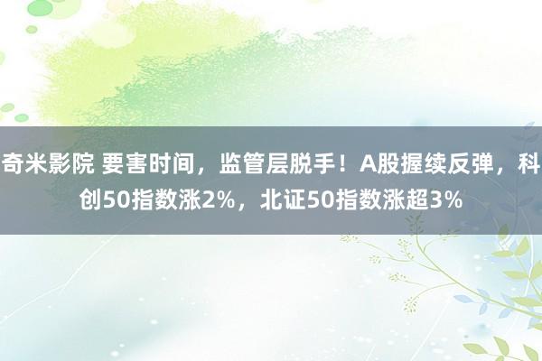 奇米影院 要害时间，监管层脱手！A股握续反弹，科创50指数涨2%，北证50指数涨超3%