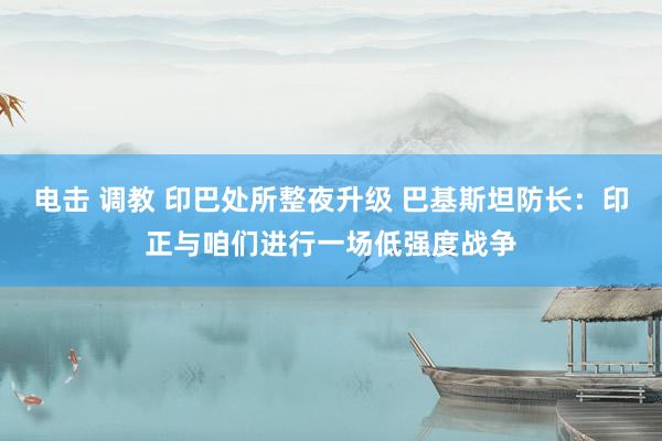 电击 调教 印巴处所整夜升级 巴基斯坦防长：印正与咱们进行一场低强度战争